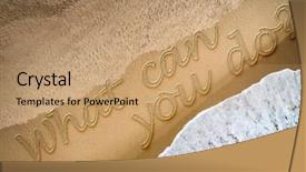  Presentation with beach - Slide deck featuring human resource policies - what can you do written background and a coral colored foreground