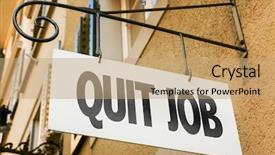  Presentation with quit - Slide set with human resource resignation - quit job background and a coral colored foreground