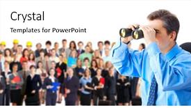  Presentation with human resource - PPT theme consisting of human resources businessman background and a white colored foreground