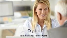  Presentation with human resources - Amazing presentation design having human resources manager receiving candidate for job backdrop and a soft green colored foreground