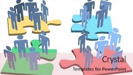  Presentation with human resources - Beautiful presentation theme featuring human resources or social media backdrop and a coral colored foreground