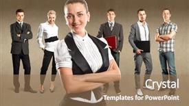  Presentation with different - Theme featuring human resourse - business team against different backgrounds background and a  colored foreground