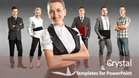  Presentation with different - Beautiful theme featuring human resourse - business team against different backgrounds backdrop and a  colored foreground