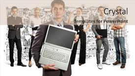  Presentation with different - Presentation design consisting of human resourse - business team against different backgrounds background and a  colored foreground