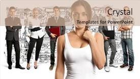  Presentation with different - Slide set enhanced with human resourse - business team against different backgrounds background and a  colored foreground