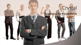  Presentation with different - Presentation design featuring human resourse - business team against different backgrounds background and a  colored foreground