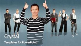  Presentation with different - Presentation theme featuring human resourse - business team against different backgrounds background and a  colored foreground