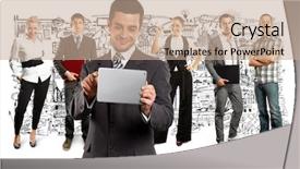  Presentation with different - Theme consisting of human resourse - business team against different backgrounds background and a coral colored foreground