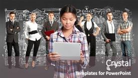  Presentation with different - Audience pleasing theme consisting of human resourse - business team against different backgrounds backdrop and a  colored foreground