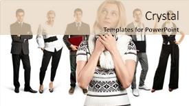  Presentation with different - Beautiful theme featuring human resourse - business team against different backgrounds backdrop and a  colored foreground