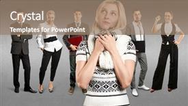  Presentation with different - Beautiful PPT theme featuring human resourse - business team against different backgrounds backdrop and a  colored foreground