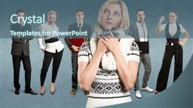  Presentation with different - Cool new slides with human resourse - business team against different backgrounds backdrop and a  colored foreground