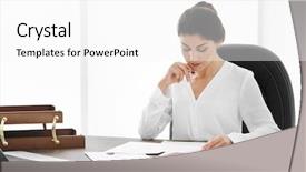  Presentation with lawyer - Colorful slides enhanced with book human rights - female lawyer working with documents backdrop and a white colored foreground