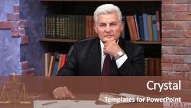  Presentation with lawyer - Presentation theme featuring book human rights - portrait of mature lawyer working background and a tawny brown colored foreground