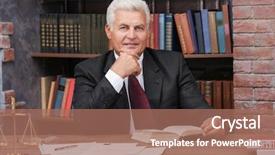  Presentation with law - Slide deck with portrait of mature lawyer working background and a coral colored foreground