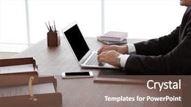  Presentation with successful - Audience pleasing PPT layouts consisting of human rights computer - successful businessman working with laptop backdrop and a violet colored foreground