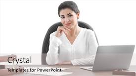  Presentation with office farewell - Beautiful presentation theme featuring human rights computer - successful mature businesswoman in her backdrop and a lemonade colored foreground