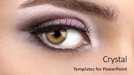  Presentation with eye - Audience pleasing presentation consisting of human rights women - close up of a female backdrop and a lemonade colored foreground