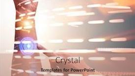  Presentation with robotic - Presentation theme enhanced with human-robotic-hand-in-futuristic background and a coral colored foreground