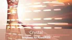  Presentation with robotic - Colorful presentation theme enhanced with human-robotic-hand-in-futuristic backdrop and a coral colored foreground