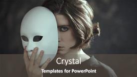  Presentation with mental disorders - PPT theme featuring human-roles-hypocrisy-portrait background and a gray colored foreground