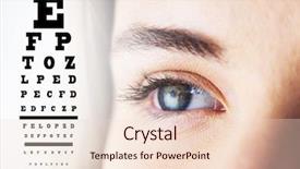  Presentation with human eye - Audience pleasing PPT theme consisting of human senses - eye test against beautiful eye backdrop and a lemonade colored foreground