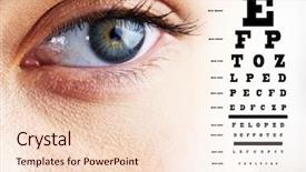  Presentation with human eye - PPT theme consisting of human senses - eye test against close up background and a lemonade colored foreground