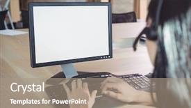  Presentation with human services - Cool new presentation design with human services - cropped image of businesswoman working backdrop and a coral colored foreground