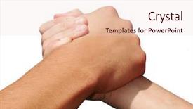  Presentation with human services - Colorful presentation design enhanced with human services - hand in a hand backdrop and a lemonade colored foreground