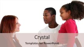  Presentation with social worker - Audience pleasing presentation theme consisting of human services - social worker visiting dad backdrop and a soft green colored foreground