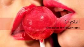  Presentation with lips - Colorful PPT theme enhanced with human sexuality - lips closeup women kissing backdrop and a red colored foreground