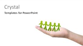  Presentation with shake hand - Beautiful theme featuring human-shape-in-paper-cut backdrop and a white colored foreground