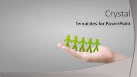  Presentation with hand shake - Amazing presentation theme having human-shape-in-paper-cut backdrop and a light gray colored foreground