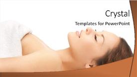  Presentation with salon and spa - PPT theme enhanced with human skin - picture of beautiful woman beautiful background and a  colored foreground