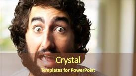  Presentation with funny - PPT layouts consisting of human skin - portrait of a funny man background and a tawny brown colored foreground