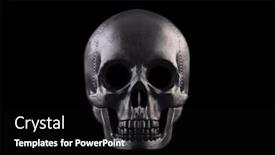  Presentation with skull - Presentation theme with human-skull-isolated-on-black background and a black colored foreground