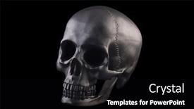  Presentation with skull - Slide deck consisting of human-skull-isolated-on-black background and a black colored foreground