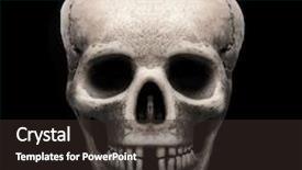  Presentation with skull - PPT layouts with human skull on black background background and a wine colored foreground