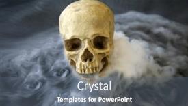  Presentation with grim reaper - Slide deck having human-skull-spooky-human-skull background and a gray colored foreground