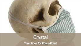  Presentation with hospital mask - Colorful PPT theme enhanced with human skull wearing hospital mask backdrop and a coral colored foreground