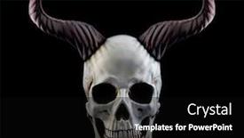  Presentation with skull - Cool new theme with human-skull-with-horns-isolated backdrop and a black colored foreground