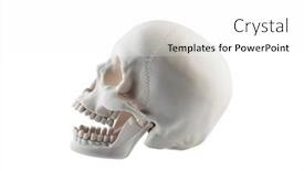 Presentation with jaw - Presentation design featuring human-skull-with-open-jaw background and a white colored foreground