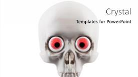  Presentation with skull - Presentation theme with human-skull-with-red-eyes background and a white colored foreground