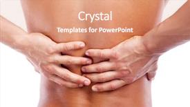  Presentation with back pain - Beautiful slide deck featuring muscular man holding his backdrop and a coral colored foreground