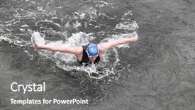  Presentation with water ocean - Audience pleasing presentation design consisting of human strokes - dynamic and fit swimmer backdrop and a gray colored foreground