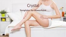  Presentation with bed - Theme with human strokes - happy smiling young woman background and a lemonade colored foreground