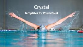  Presentation with stroke - Presentation design having human strokes - woman swims using the butterfly background and a gray colored foreground