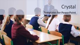  Presentation with bad behaviour classroom - PPT layouts having human subject - pupils listening teacher in classroom background and a  colored foreground