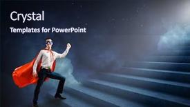  Presentation with superman - Slides having human super power - young superman walking up background and a wine colored foreground