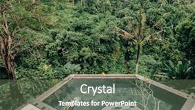  Presentation with infinity - Cool new slide set with human swimming in bali infinity backdrop and a tawny brown colored foreground